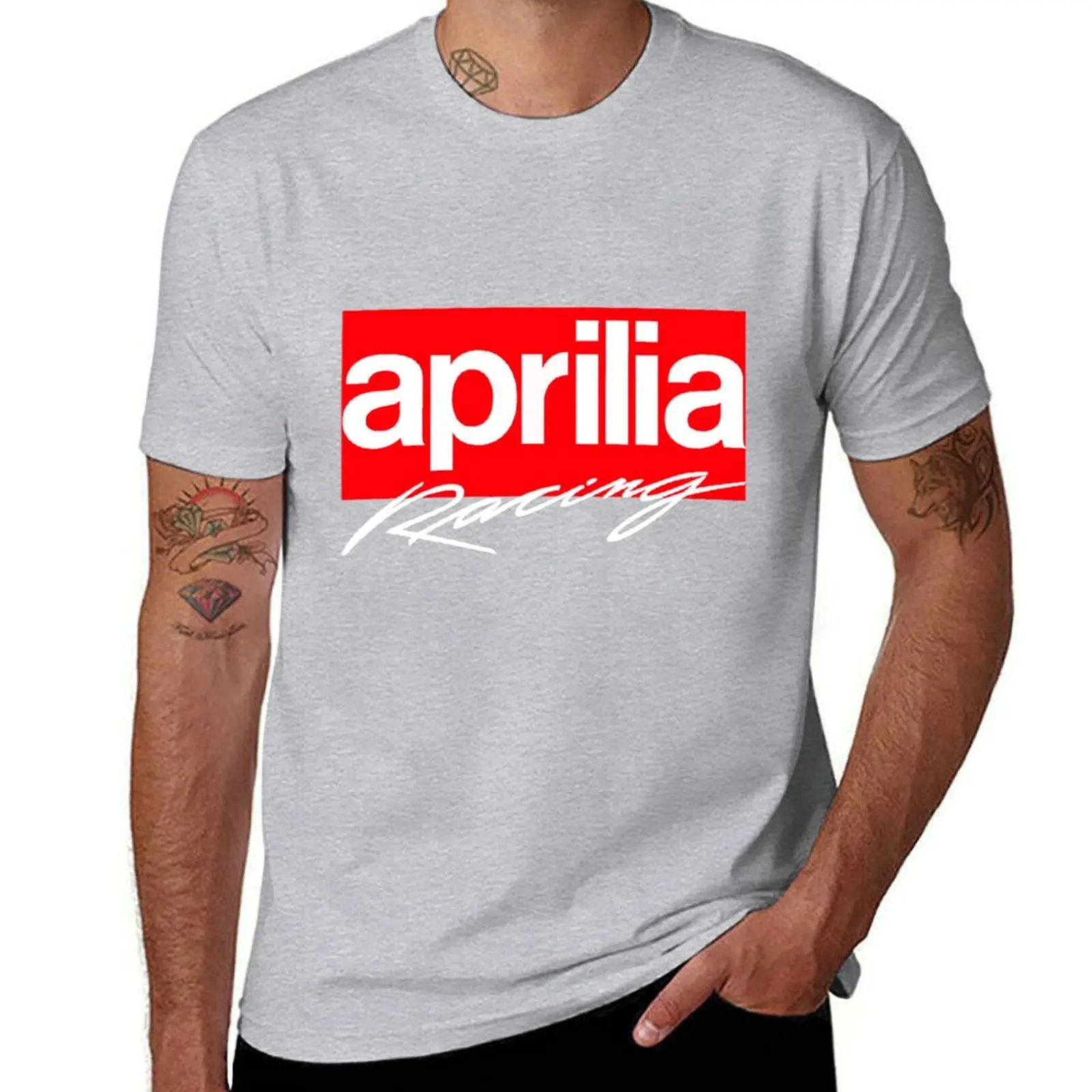 

2025 Cotton Aprilia Racing T-shirt Summer Top Boys White Men's Clothing High Quality Luxury Brand Selling Popular Motorcycles