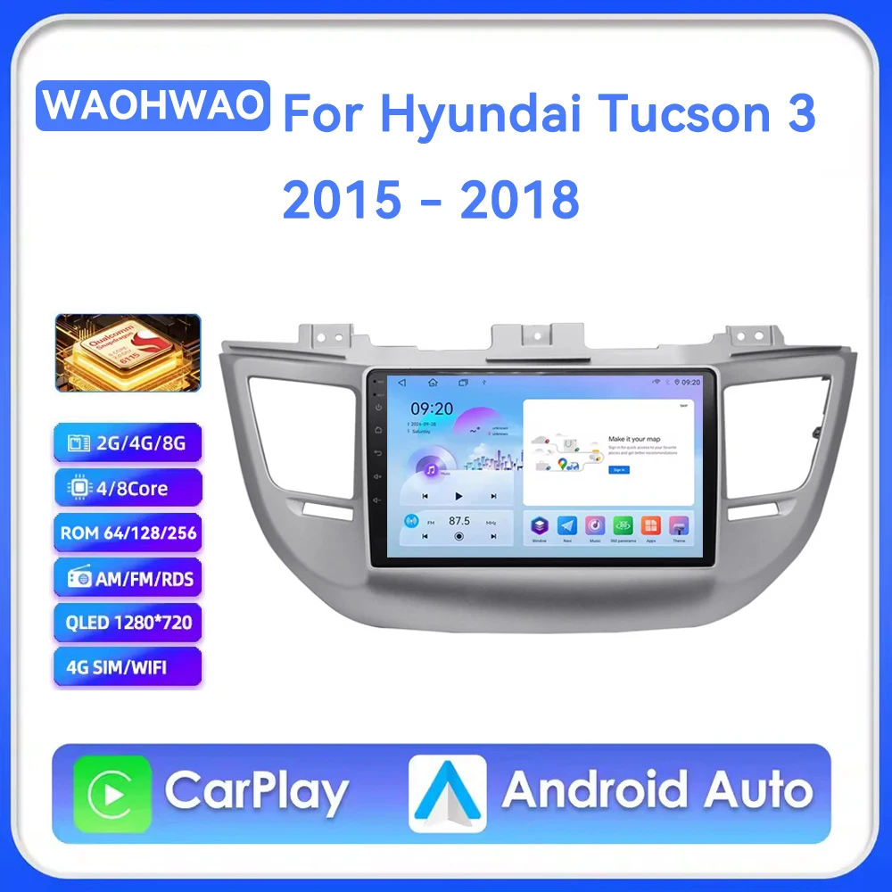 

Android 15 Carplay Auto For Hyundai Tucson 3 IX35 2015-2018 Car Radio Multimedia Video Player Navigation GPS BT No 2din 2din DVD