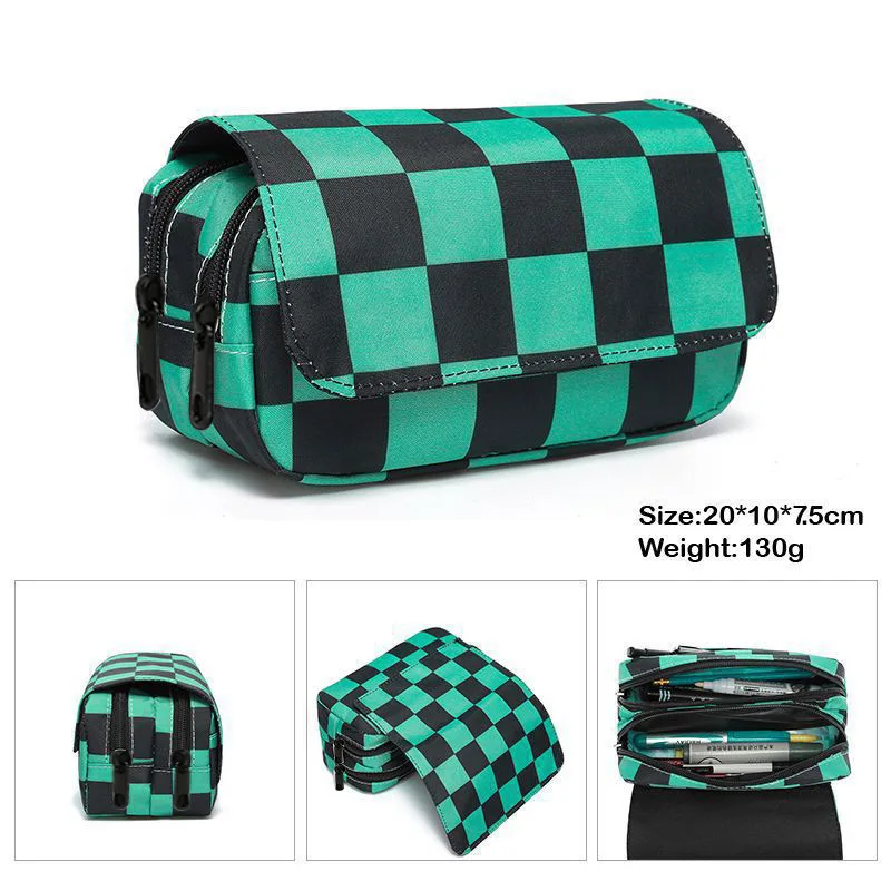 

Demon Slayers 3D NEW Anime Kimetsu No Yaiba Pencil Bag Large Capacity Double Zipper Canvas Stationery Box Cute Wallet Storage B