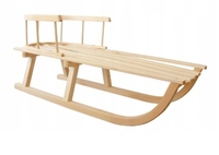 Traditional wooden sledge with back and cord