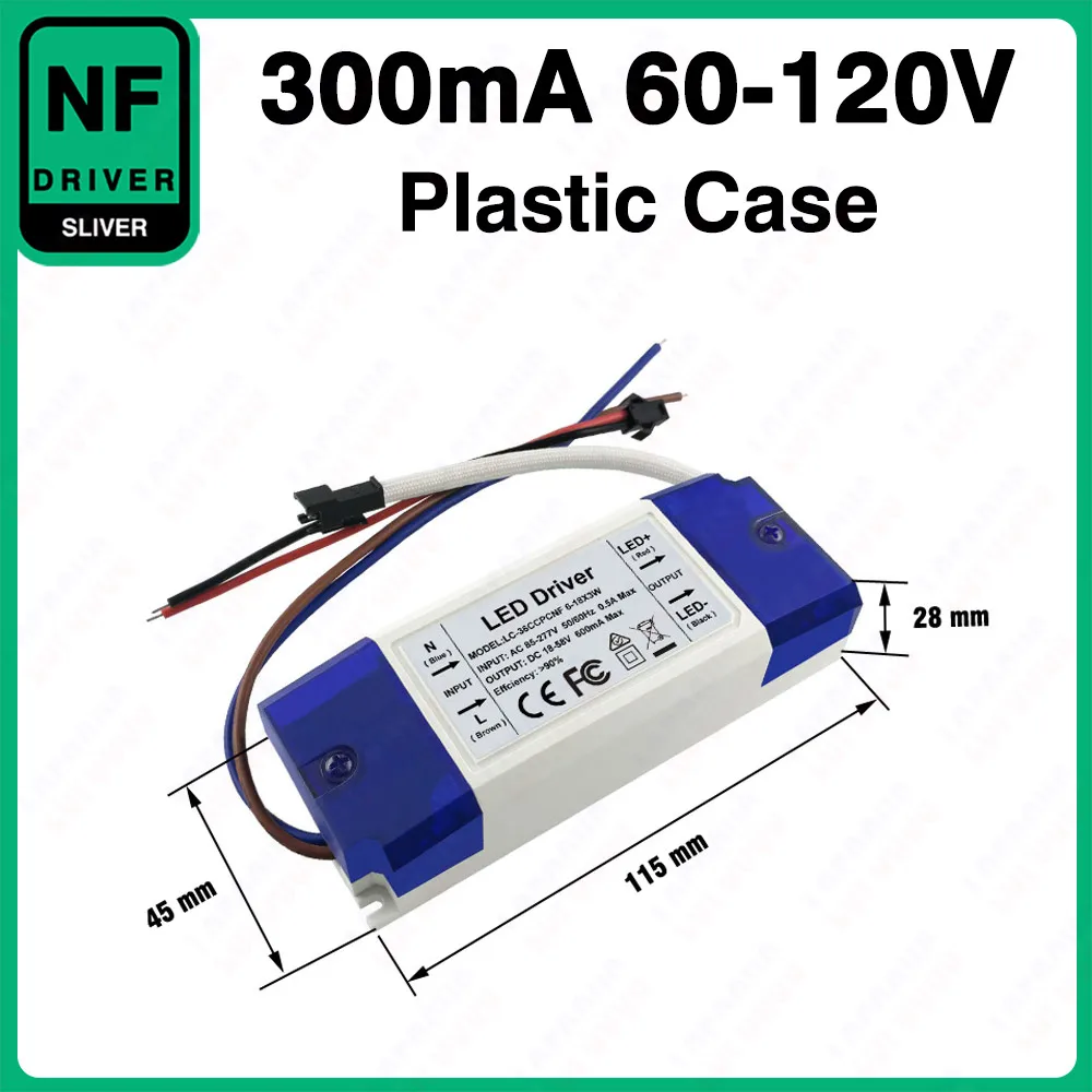 No Flicker 300mA 450mA 600mA 900mA Constant Current LED Driver Power Supply 20W 24W 30W 36W 40W 110V 220V Lighting Transformers