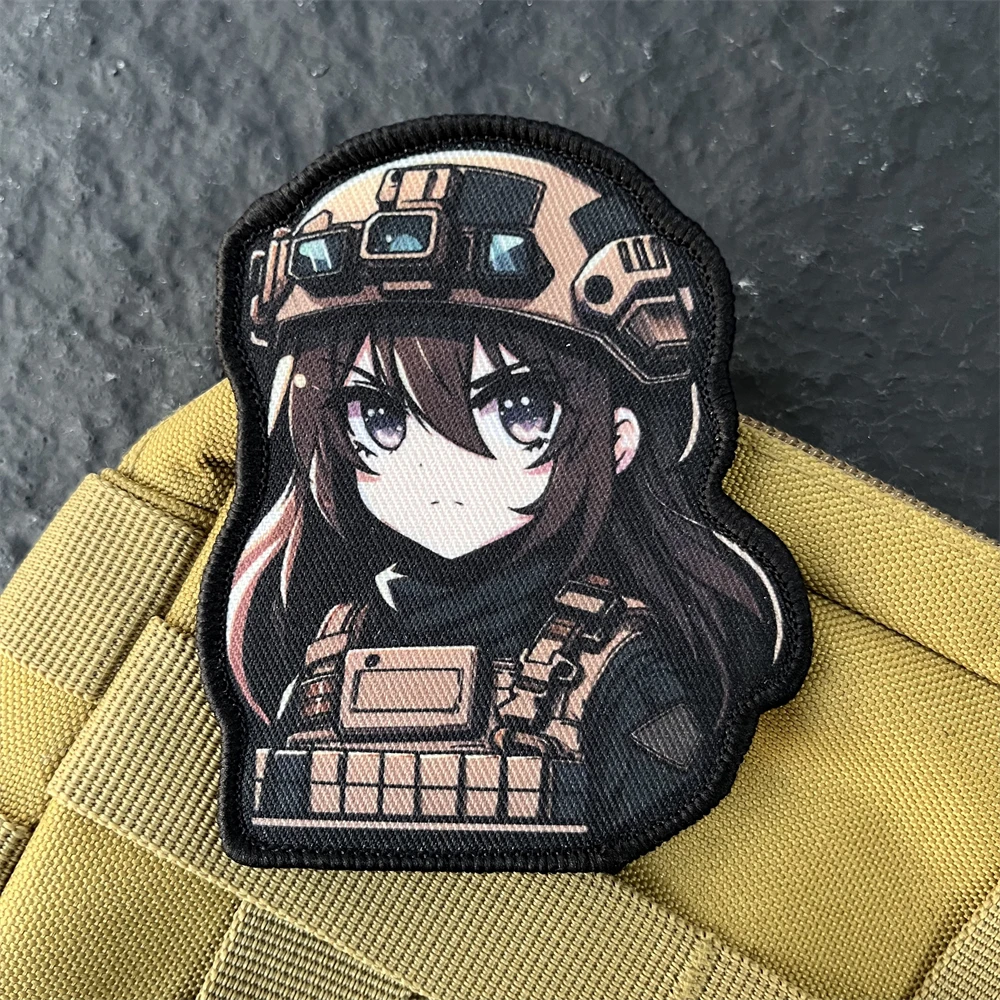 Japanse Anime Moreel Badge Tweedimensionaal Meisje Gedrukt Klittenband Patch Tactische Rugzak Decoratieve Sticker