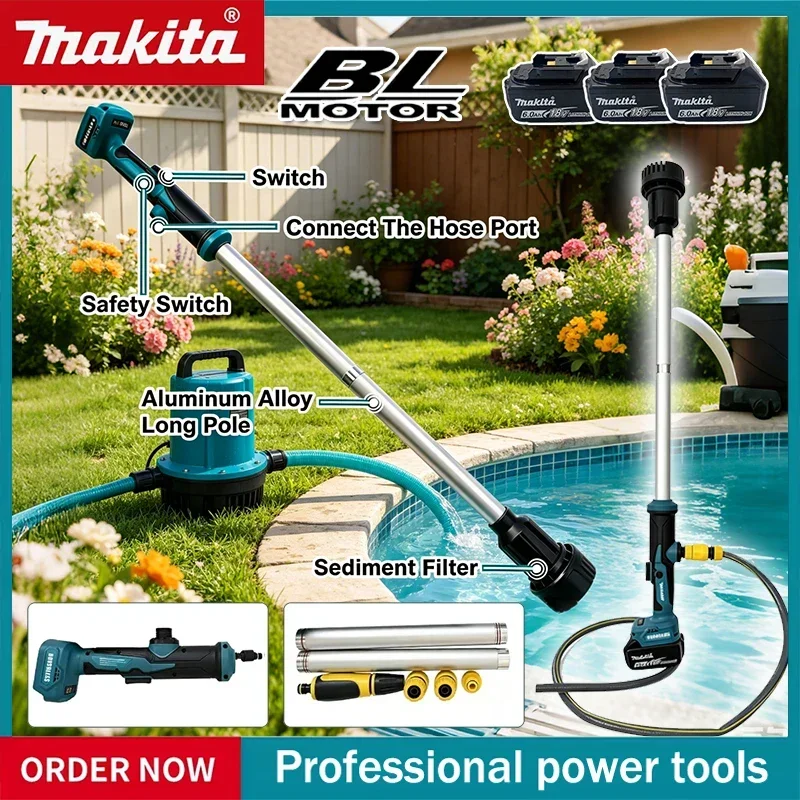 Makita Elektrische Wasserpumpe Kabellose Tiefbrunnen-Tauchpumpe Tragbare Stabwasserförderpumpe für Makita 18V Akku