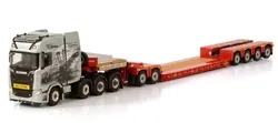 Alloy Model Gift 1:50 Scale SCA-NIA 8X4 Axle Tractor,Euro Low Board Trailer Transport Truck Vehicle Diecast Toy Model,01-3681