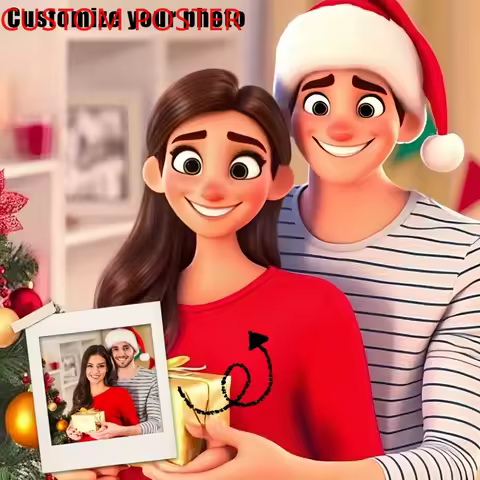 Custom Cartoon Animation Canvas Poster Photo to Pixar Style Art, Home Decoration Christmas Poster Artwork Painting for Gift