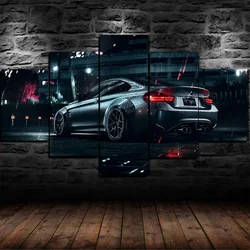 No Framed Canvas 5Pcs M4 Super Sport Car Wall Art Posters Decorations for Living Room Picture Home Decor Paintings