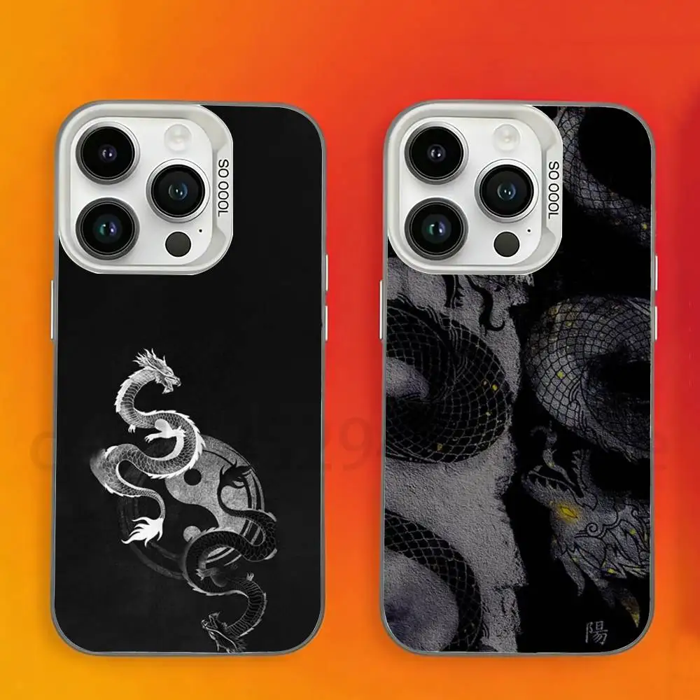 

Japanese Art Dragon Yin Yang Phone Case For iPhone 17,16,15,14,13,12,11,Pro,Max,Plus,Mini Candy Matte Shockproof Cover