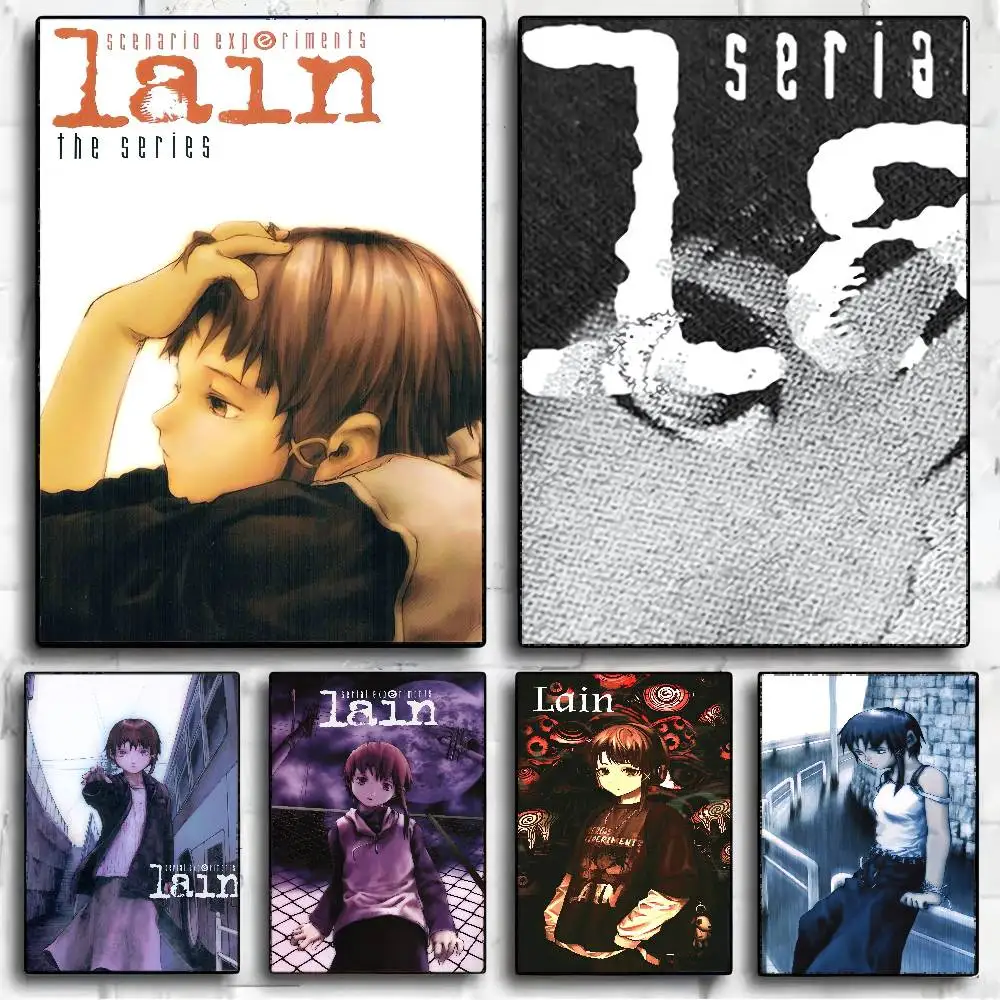 Anime Serial Experiments Lain DIY Sticky Poster Fancy Wall Sticker For Living Room Bar Decoration Wall Decor