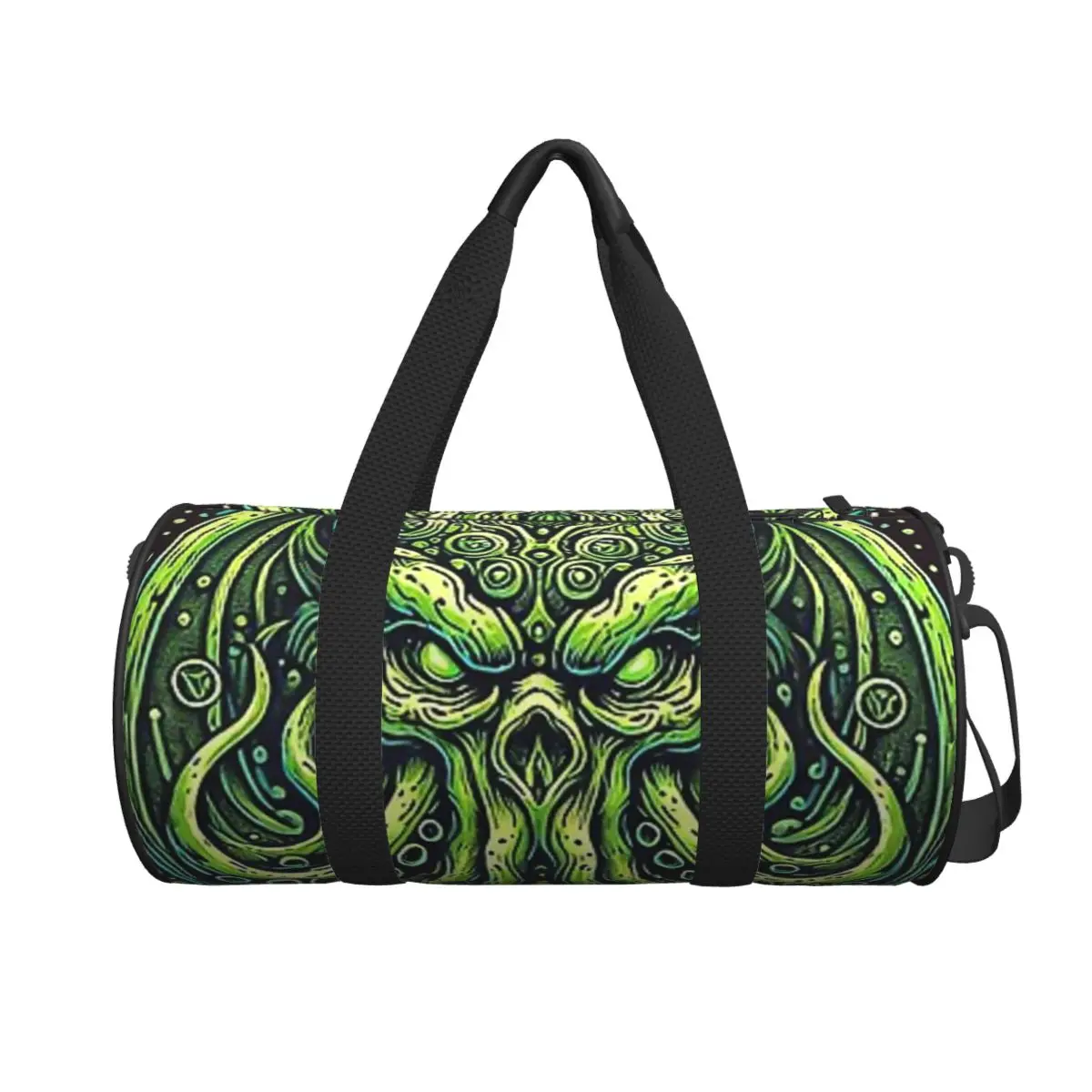 

Зеленый Ктулху Осьминог с щупальцами и зубами Большая спортивная сумка Водонепроницаемая дорожная сумка Сумки Сумка для фитнеса