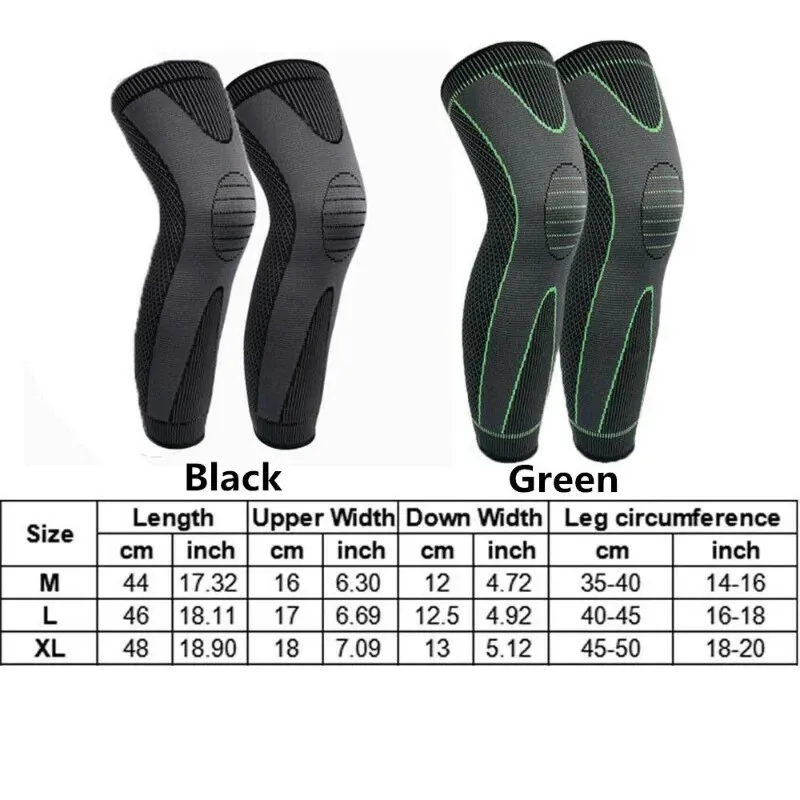 Elastic Non-slip Knee Pads Long Leg Sleeve Bandage Pressurized Knee Pads Running Sports Warm Leg Protection Accessories