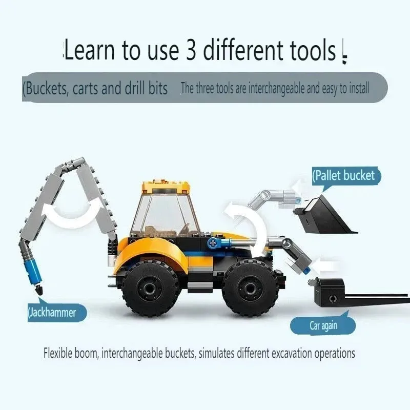 مناسبة لسلسلة المدينة، الهندسة الحضرية، الحفارة، مكعبات البناء، لعبة للأولاد والأطفال، تجميع عيد الميلاد جي #4