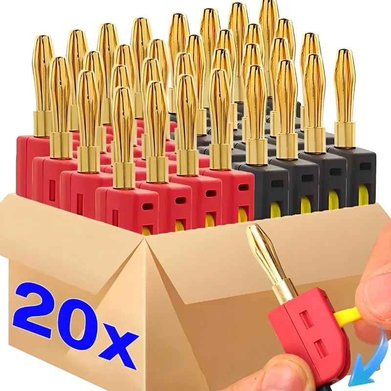 1-20PCS 4mm Solderless Banana Plug Quick Connect Terminal for Copper Speaker Audio DIY Household Appliance Wiring Connection