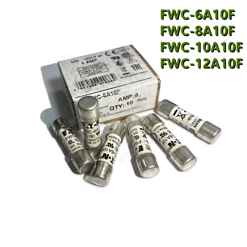 FWC-6A10F FWC-8A10F FWC-10A10F FWC-12A10F(5pcs) Ceramic Fast Acting Semiconductor Fuse for Inverter DC Drive Protection,In Stock