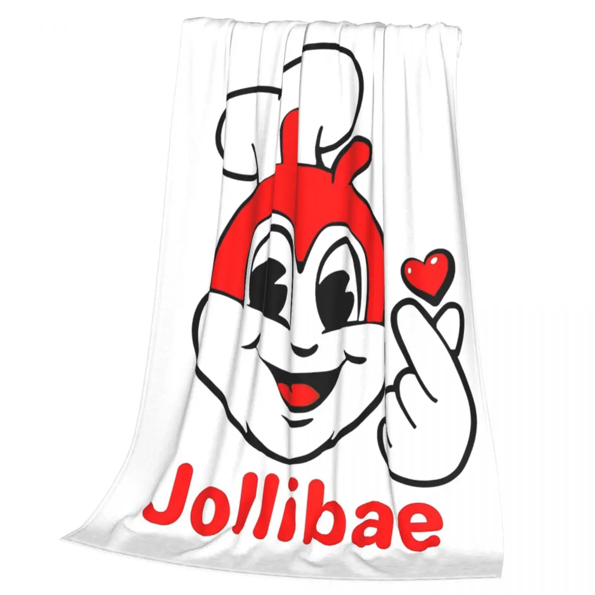Jollibee Burger Restaurant Mascot Blanket Soft Warm Flannel Throw Blanket Cover for Bed Living room Picnic Travel Home Sofa
