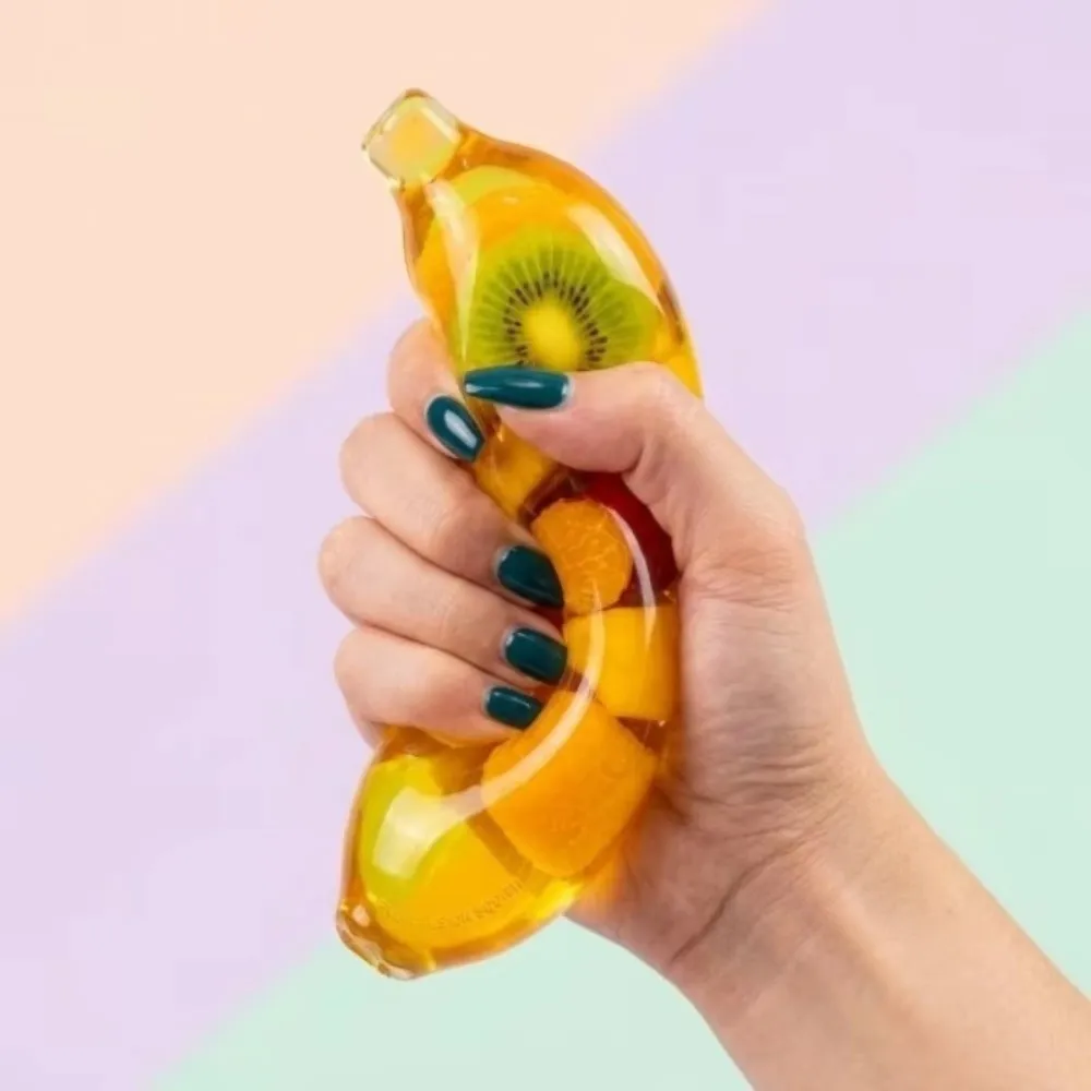 New Banana Shape Banana Fidget Soft Fruit Squeeze Slow Rebound Random Color Stress Relief Office Use