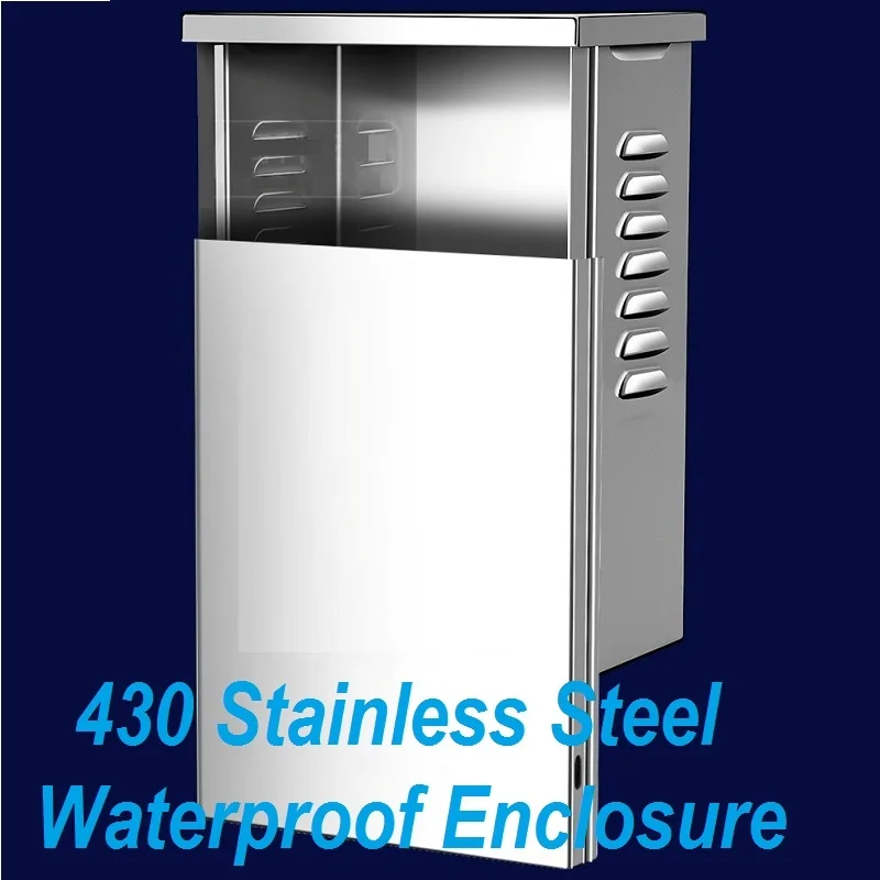 Outdoor 430 Stainless Steel Waterproof Enclosure Push-pull Sliding Cover Waterproof Case Rainproof Box Electrical Enclosure Case