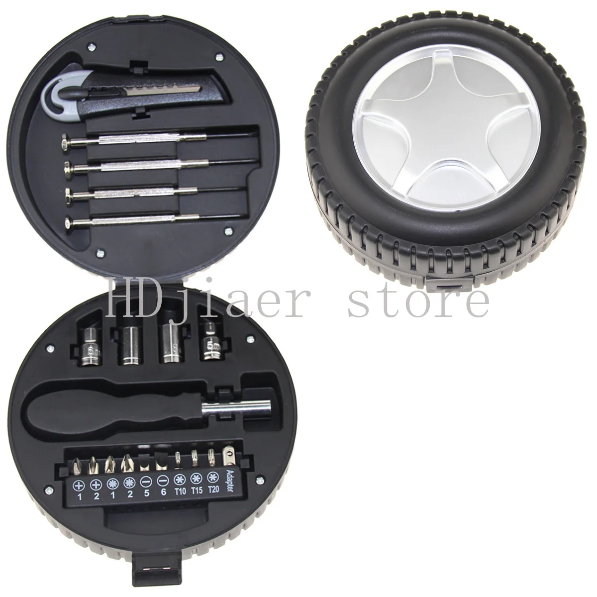 

20-piece tire-shaped tool set, portable small tools with great power