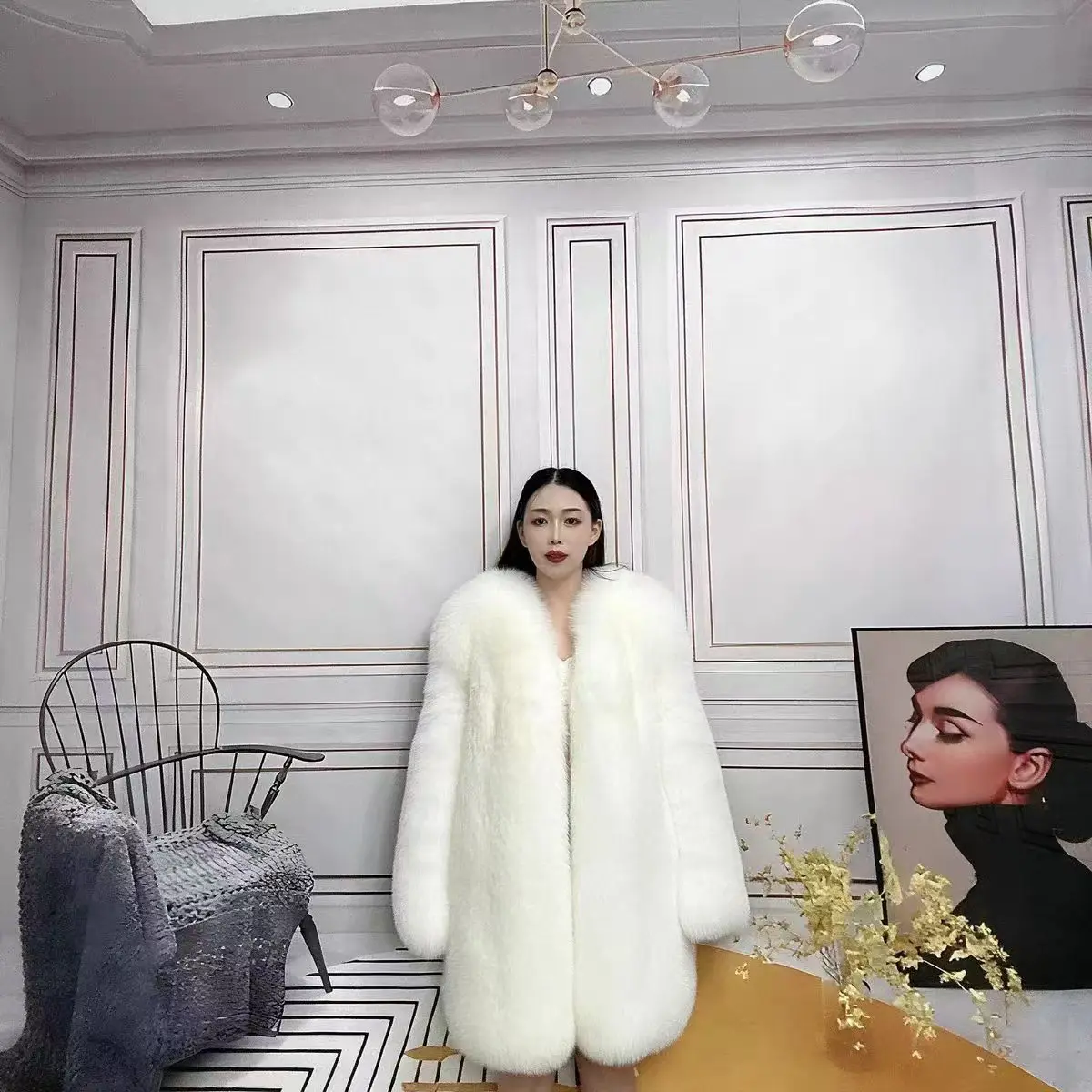 Fox King Coat Silver Blue Fox Coat Fox Coat Real Fox Women's Clothing Fur Women's Clothing Whole Fox Skin Production