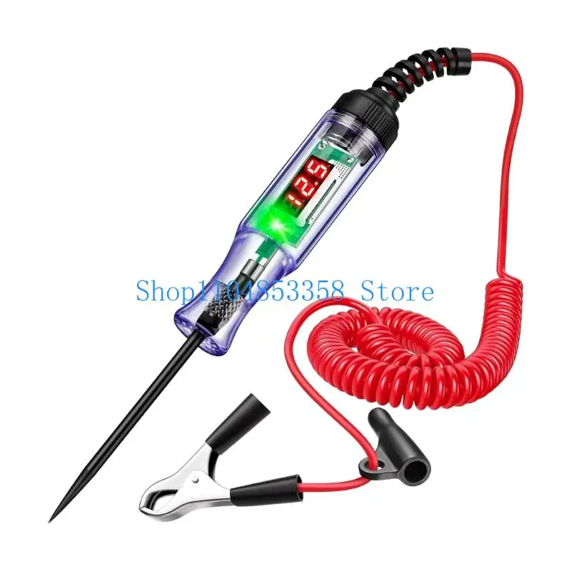 652F Auto Circuit Test Pen with LED Display & Spring Wire Car Diagnostic Tool for Accurate Detections From 3V to 120V