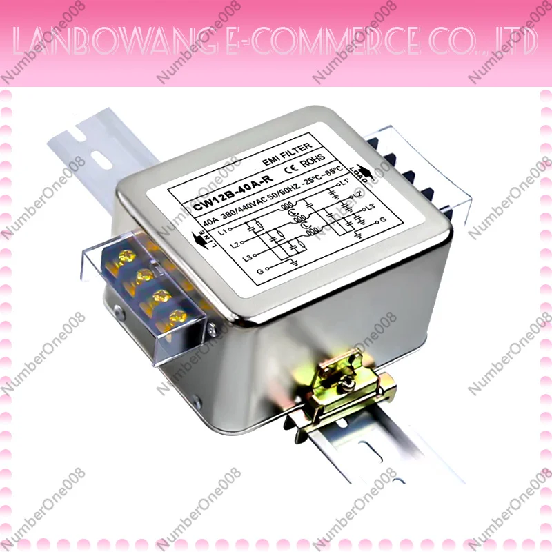 

CW12B-10A/20A/30A/40A-R Three-phase three-wire power filter 380V AC Terminal type guideway CW12B-10A-R CW12B-30A-R