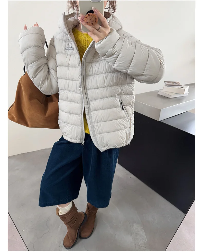 Solid Lightweight Hooded Padded Jacket Women Autumn Winter Casual Outdoor Soft Puffer Jacket Woman All Match Korean Warm Parkas