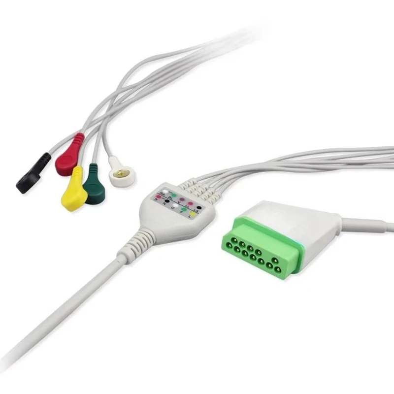 Compatibele GE 5-afleidingen EEG-ECG All-in-one Kabelvervanging
