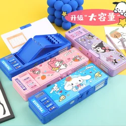 Sanrio Kuromi Melody自動ペンケース,多機能コンビネーションロック付きペンポーチ,大容量ステーショナリーボックス,デスクトップ収納