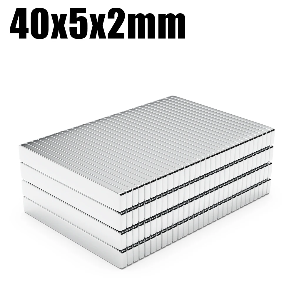 

2/5/10/50Pcs N35 Neodymium Magnet 40mm X 5mm X 2mm NdFeB Block Super Powerful Strong Permanent Magnetic imanes 40*5*2