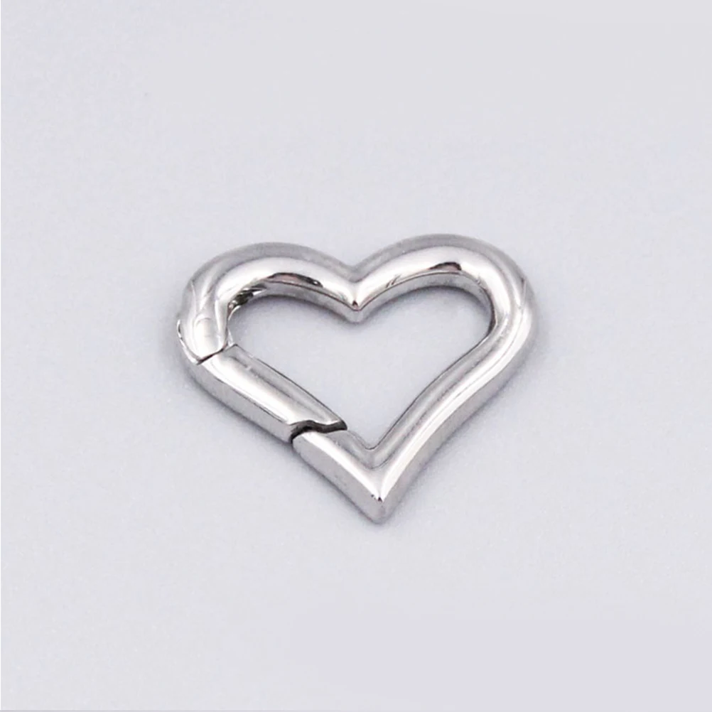 

2 PCS Mini Stainless Steel Spring Buckle Carabiner Heart Shaped Multifunctional Outdoor Hook