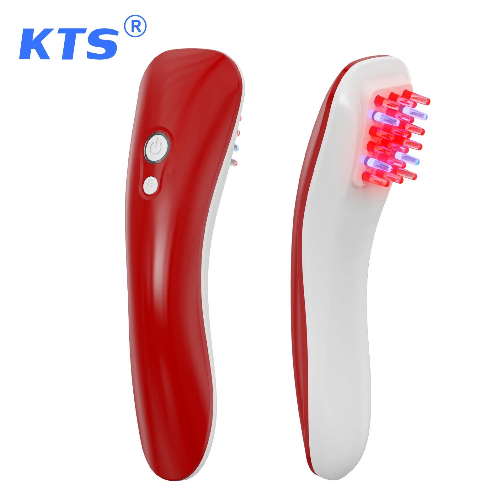 KTS Hair Growth Device 650nm LED Blue Red Light Therapy for Anti Hair Loss Scalp Brush for Hair Growth Electric Massage Comb