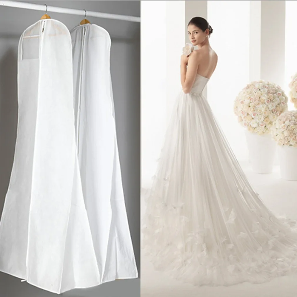 

New Arrival Wedding Dress Cover Bags Dust Cover Zipper Gown Dustproof Cover Storage Bag Foldable Garment Clothes Case 2025 שמלת כלה iptv españa