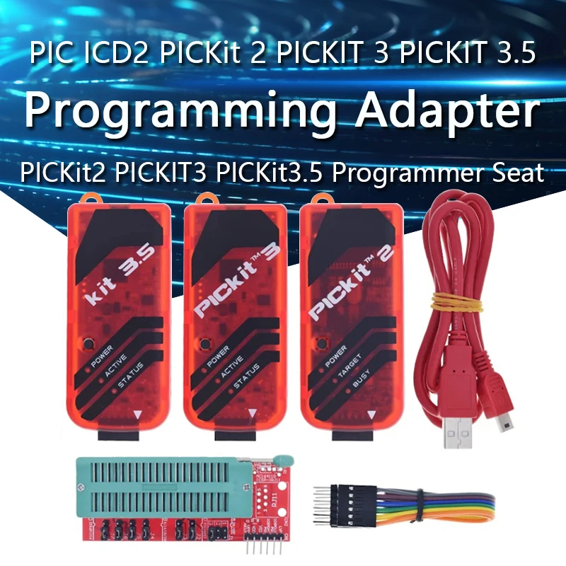 PICKit2 PICKIT3 PICKit3.5 Programmer + PIC ICD2 PICKit 2 PICKIT 3 PICKIT 3.5 Programming Adapter Universal Programmer Seat