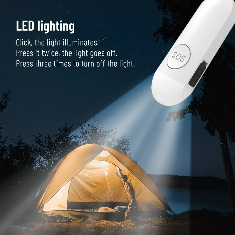 FUERS Self Defense Alarm LED Light Rechargeable Women Kids Personal 130dB SOS Defense Safety Alarm Key Chain Emergency