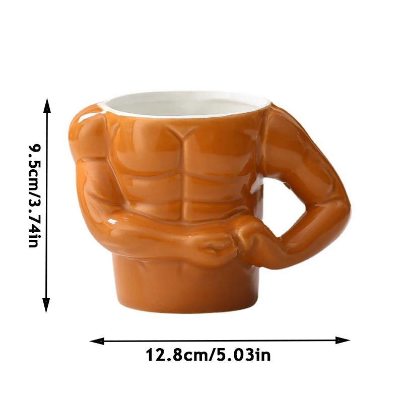 350ml Creative Parody Bizarre Water Cup Birthday Party Gift Ceramic Mug Funny Strong Man Muscle Shaped Water Cup