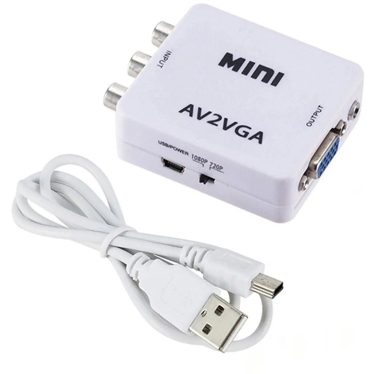 AV2VGA Video Converter Convertor Box AV CVBS to VGA Video Converter Conversor HDTV Converter