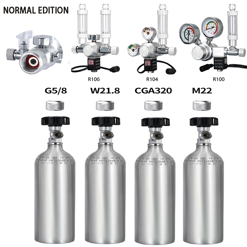 DIY 수족관 CO2 조절기 솔레노이드 밸브 키트, 체크 밸브, 어항 CO2 제어 압력 시스템, 실린더 감압 밸브 