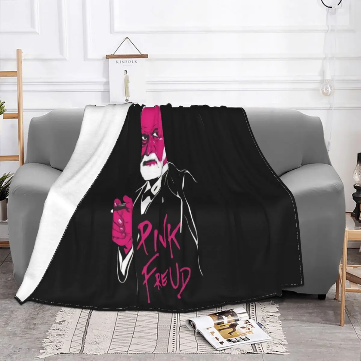 Freud Dark Side Your Mother's Black Navy Freud Dark Side S 5Xl Beautiful Better Dj Throw Blanket