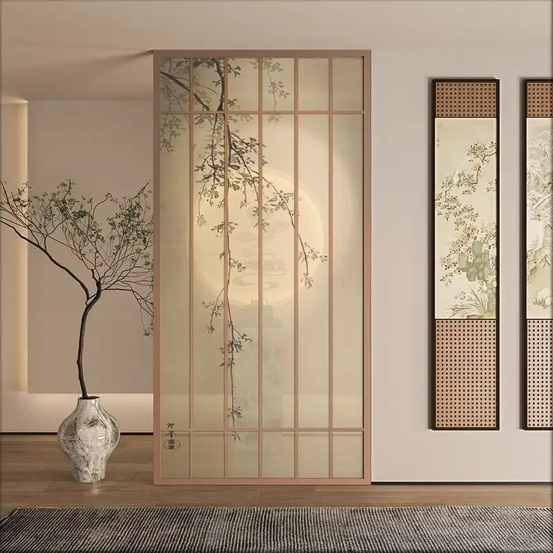 #New Chinese-style Solid Wood Blocking Screen Partition Decoration Living Room Study Entrance Entrance Chinese Style Indomitable