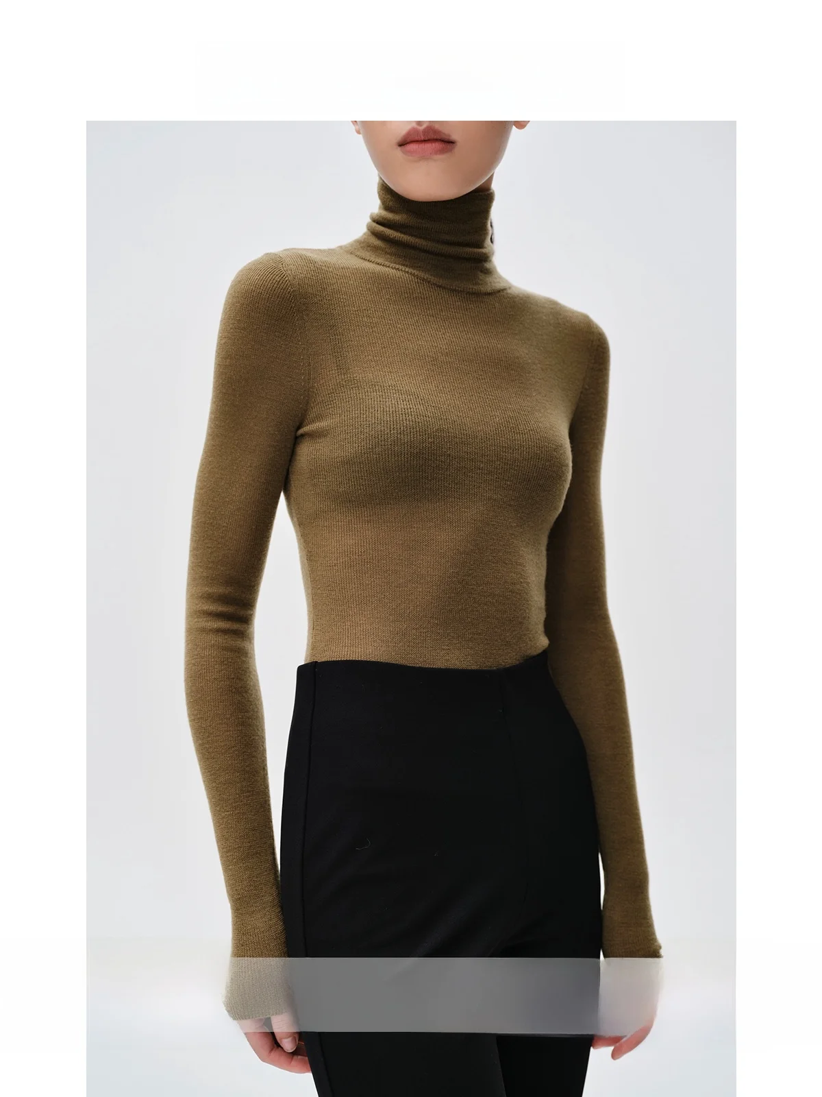 

Тонкий вязаный базовый топ Jaja из 100% австралийской шерсти, 60-ниточный, приятный к коже, легкий, воздушный, с двойным воротником, приталенный крой