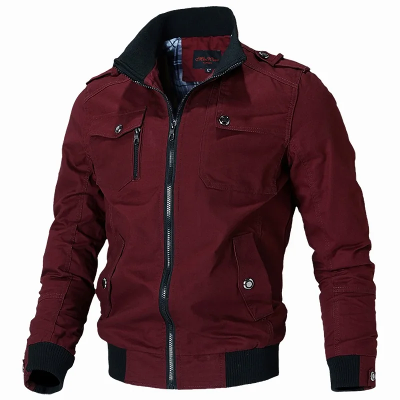 

Bomber Men Fashion Casual Windbreaker Coat Men 2026 Spring Autumn New Hot Outwear Solid Stand Slim Mens