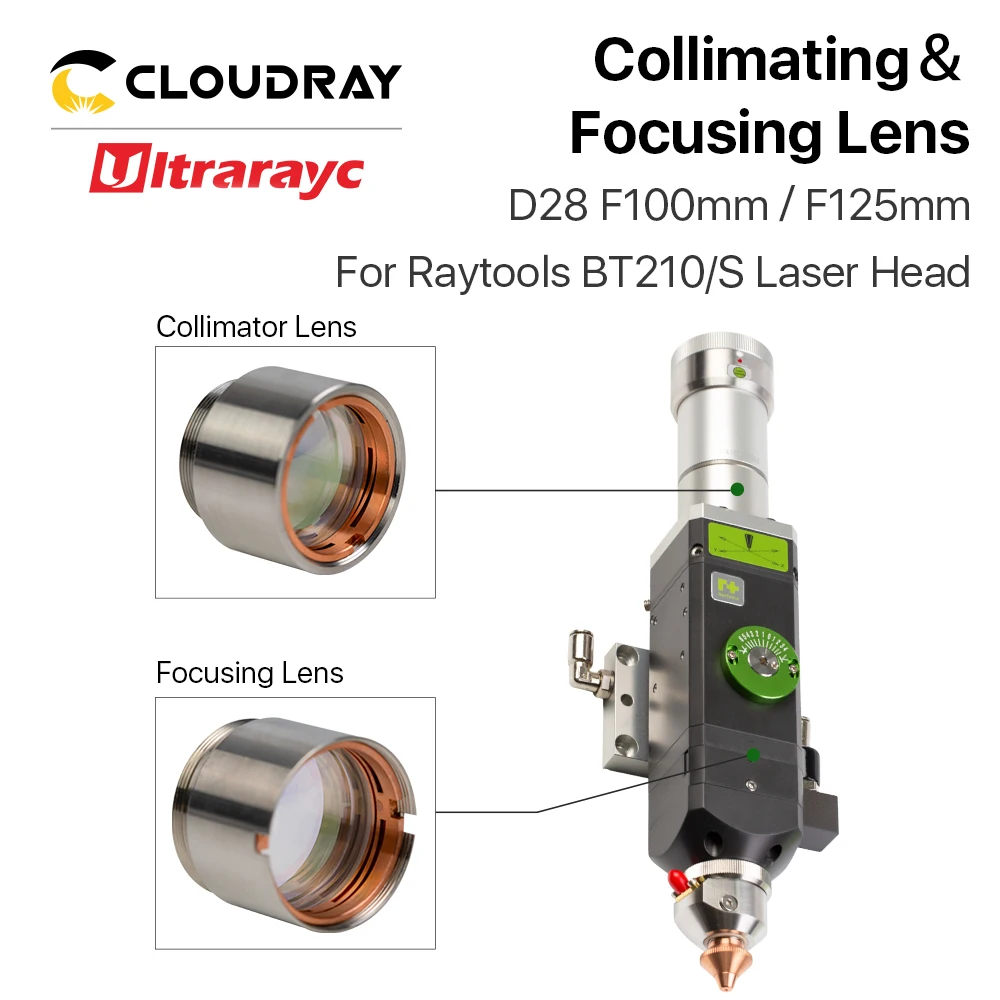 عدسة D28 F100 F125mm مع حامل لقطع رأس BT210S على آلة القطع بليزر الألياف