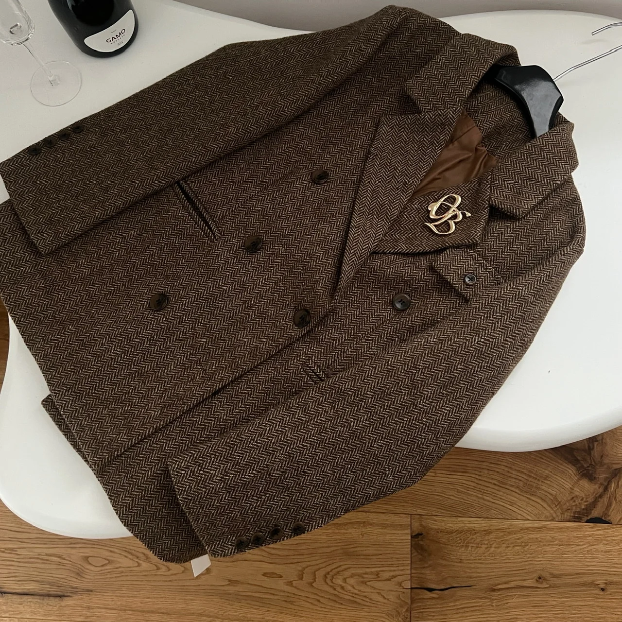 여성용 빈티지 한국 패션 다크 브라운 더블 브레스티드 블레이저 코트, 긴팔, 우아한 작업 재킷, 시크한 2024, 가을, 겨울