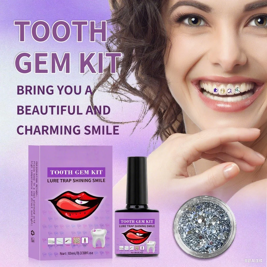 

120pcs Tooth Gem Kit Crystals Teeth Decoration Y2K Fashionable Diamond All-in-one Tooth Ornaments Starter Kit for Girls