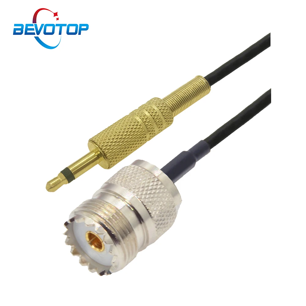SO239 UHF Female Jack to 3.5mm Mono Male Plug 50 Ohm RG174 Pigtail for CCTV Camera Monitor Antenna Cord  Jumper RF Coaxial Cable
