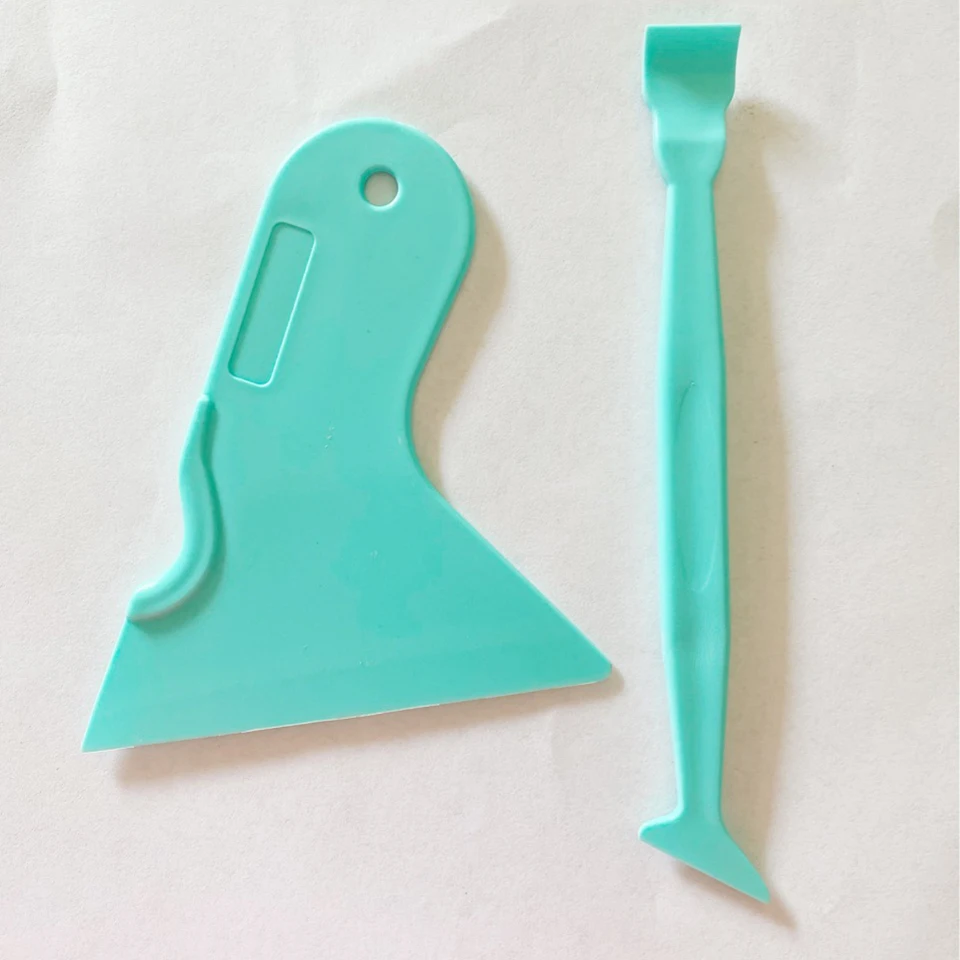 

2PCS Vinyl Wrap Edge Tucking Tool Set for Car Color Change Film & PPF Installation, Double End and Triangle Trim Squeegee KLT-8