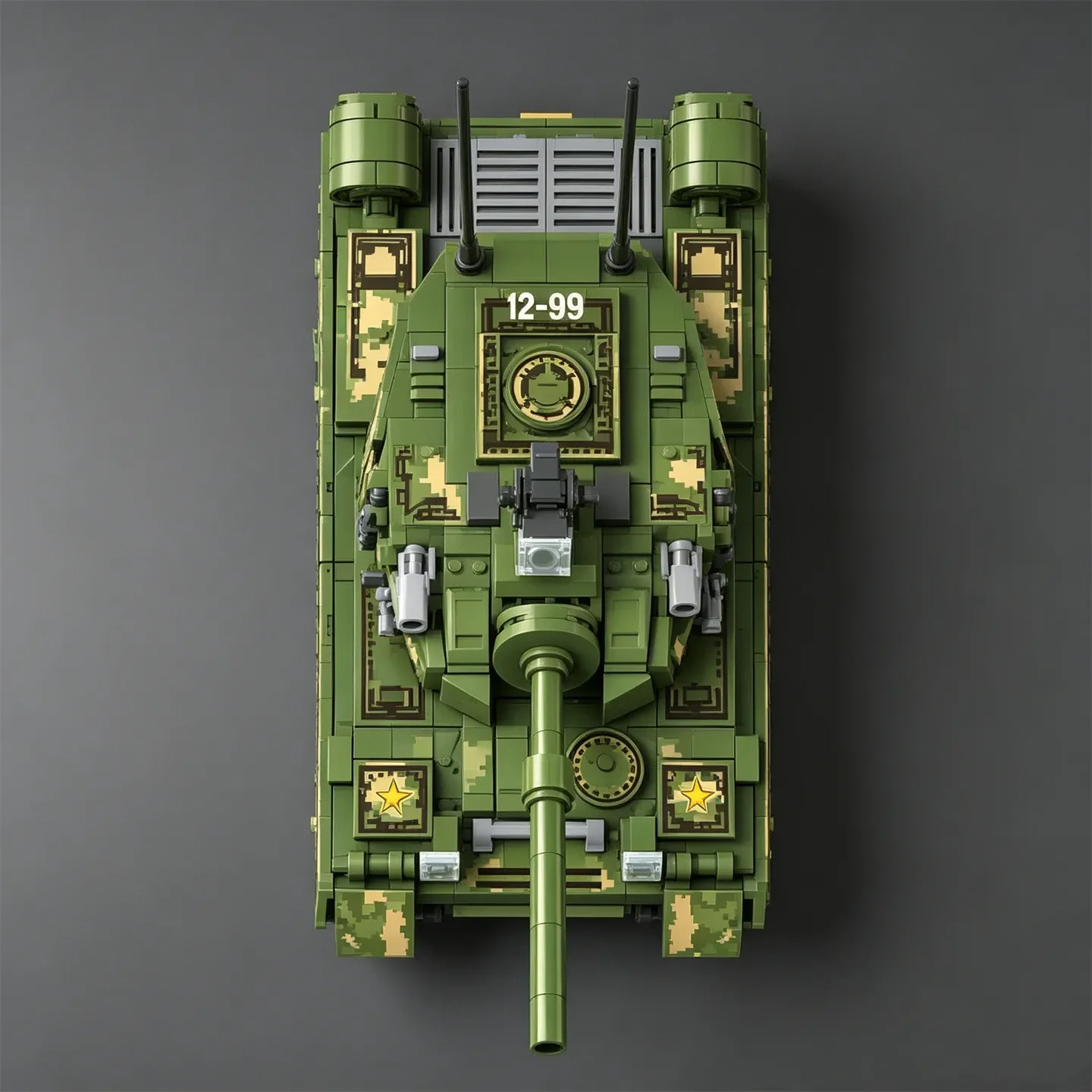Tracked Armored Vehicle Challenger Main Battle Tank Camouflage Paint Scheme Building Blocks Type 99 Tank Model Moc Toy