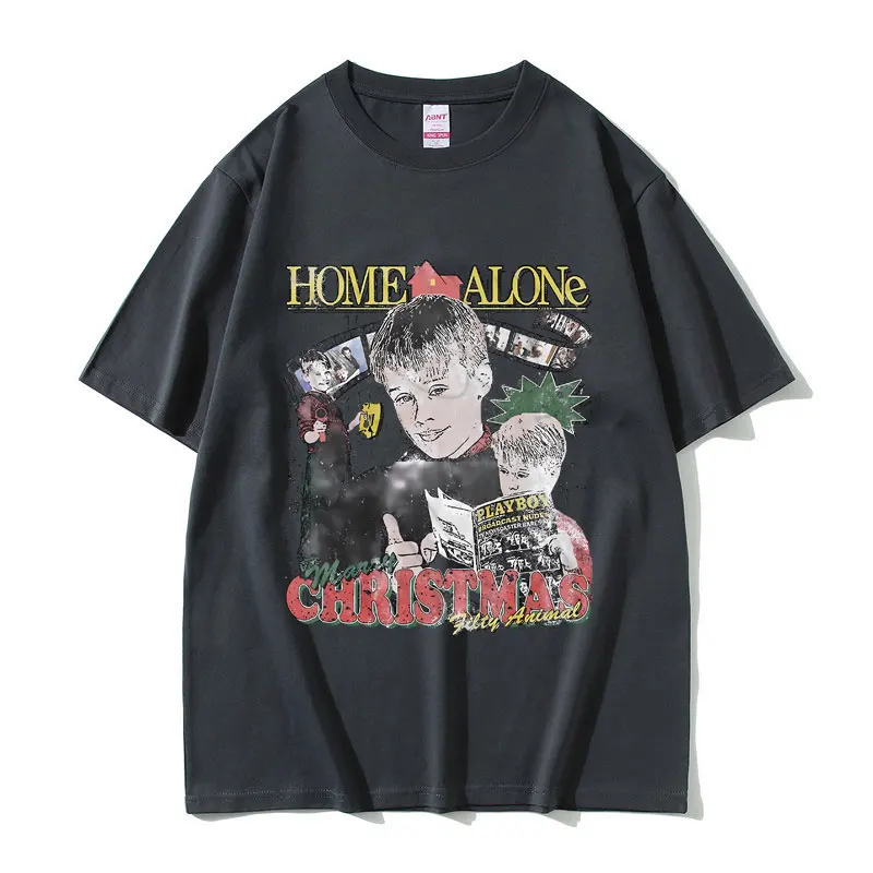 Rare 90s Vintage Movie Home Alone Graphic Tshirt Macauly Culkin Print T-shirt Men Women Casual Oversized T Shirts Birthday Gift