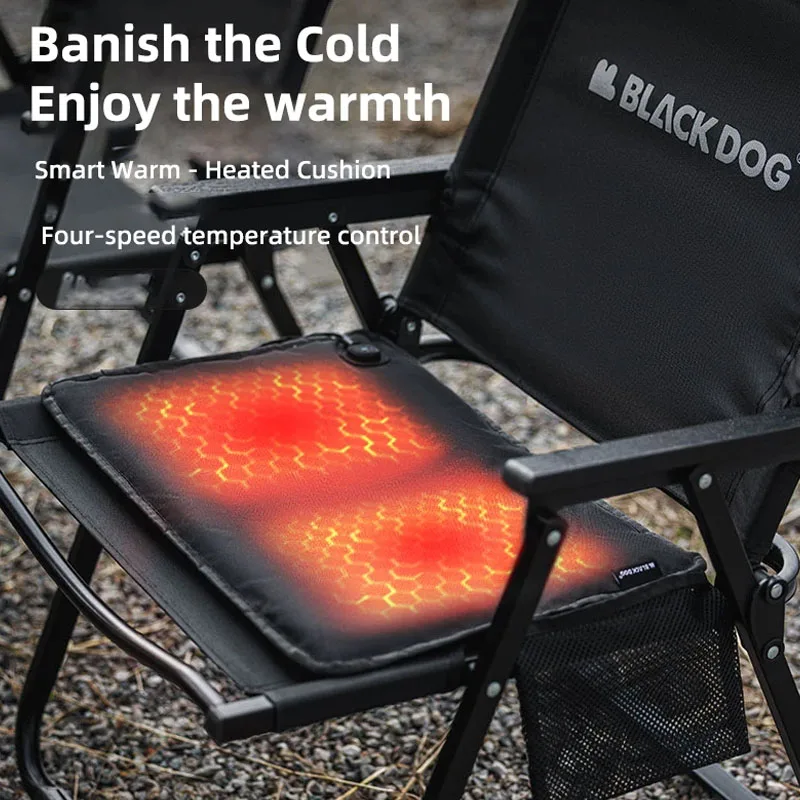 Blackdog Heated Seat Cushion Graphene Winter Car Camping Outdoor Chair Heated Seat Cushion 4-Speed Adjustment Fast Heat Seat