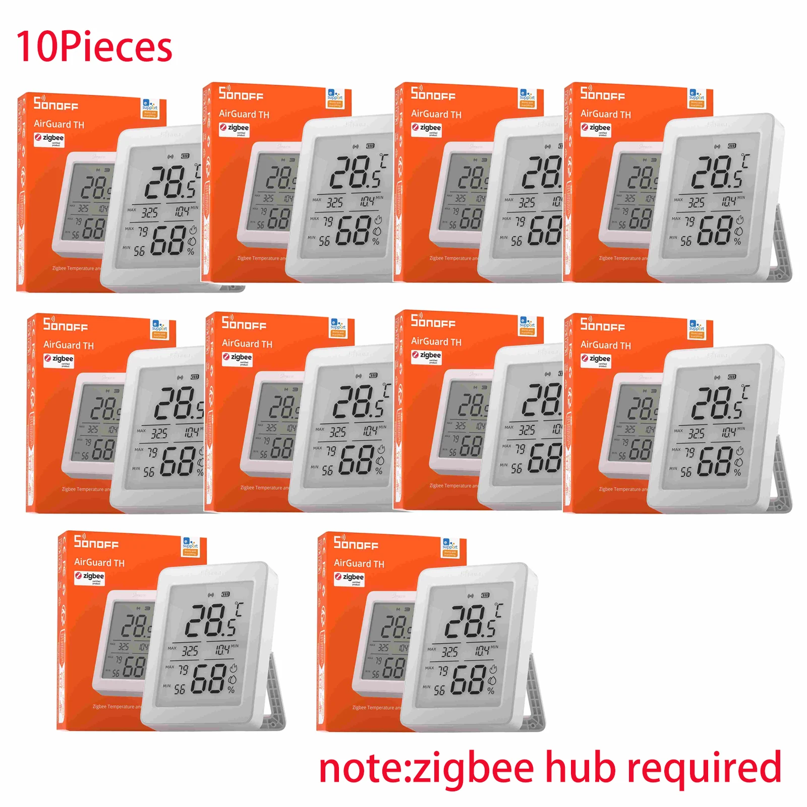SONOFF Zigbee Temperature And Humidity Sensor SNZB-02DR2 AirGuard TH 3.6'' LCD App Monitoring Advanced Analysis 24-hour Extremes