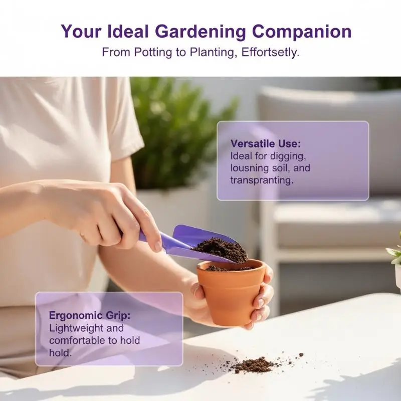 Multifunctional PP Plastic Garden Scoop Portable Gardening Tool For Home Flower Planting Digging Repotting And Compost
